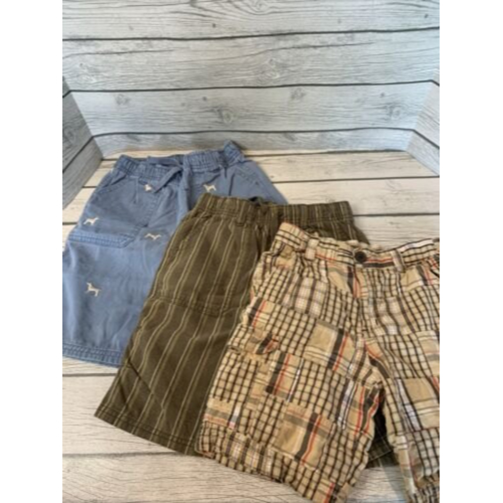 Boys Gymboree Size 6 Plaid, Stripe & Dog  shorts summer cotton Lot of 3 Pockets